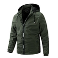 Veste légère à capuche homme vert armée avec détail zippé RAINBOW EYES tendance - M / Vert Armée