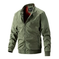 Giacca bomber verde militare con fodera in rete rossa e polsini a costine spessi - M / Verde Militare