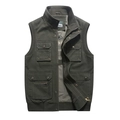 Chaleco de pesca exterior para hombre verde militar con múltiples bolsillos cargo - M / Verde Militar