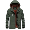 Veste à capuche homme vert armée avec doublure polaire caramel et style cargo - M / Vert Militaire