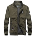 Men's camouflage baseball jacket in dark green with mesh lining and rib-knit cuffs - S / Army Green