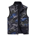 Herren Camouflage Angelweste mit Stehkragen und funktionellen Reißverschlusstaschen - M / Tarnung