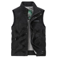 Chaleco de pana negra para hombre con cuello alto, cremallera y bordado FREE SPIRIT - S / Negro