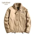 Men's khaki flight jacket with sherpa collar and A.R.M.Y. print in military style - M / Khaki