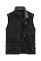 Gilet polaire extérieur pour homme noir avec col montant et doublure grise à plat - M / Noir