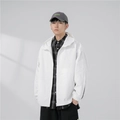 Veste à capuche blanche pour homme avec chemise à carreaux et casquette grise - M / Blanc