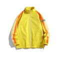 Veste décontractée jaune pour homme avec col montant et rayures latérales sport - M / Jaune