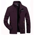 Giacca uomo bordeaux in pile con collo alto, tessuto antivento e tasche con zip arancioni - M / Rosso