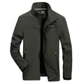 Giacca softshell uomo verde scuro foderata in pile con collo alto e zip intera - M / Verde Militare