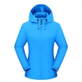 Waterdicht outdoor windjack in helder blauw met verstelbare manchetten van klittenband - Dames 2XL / Dames Lichtblauw