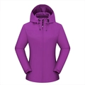 Waterdicht paars outdoor jack voor dames met winddichte trekkoorden en klittenbandsluiting - Dames 2XL / Paars