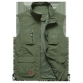 Men's military green outdoor tactical vest with multi-pockets and breathable mesh lining - M / Army Green