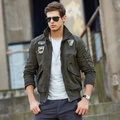 Army green military jacket for men with aviation embroidery and tactical utility pockets - M / Green