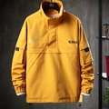 Veste de loisirs jaune pour hommes avec col montant et poche zippée pratique - M / Jaune