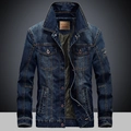 Dunkelblaue Herren-Jeansjacke im Vintage-Stil mit mehreren Taschen und Metallknöpfen - M / Dunkelblau