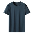 T-shirt da uomo blu navy in tessuto a rete traspirante con un classico scollo rotondo - L / Blu scuro