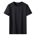T-shirt da uomo in mesh traspirante nera con scollo rotondo classico e maniche raglan - L / Nero