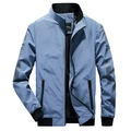Veste décontractée bleue pour homme avec col montant et impression 'FREE' sur la manche - M / Bleu Ciel