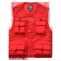Gilet sportivo rosso da uomo con rete traspirante, multi-tasche e chiusura con cerniera - M / Rosso