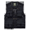 Gilet nero da uomo con tasche multiple, rete traspirante e chiusura con cerniera - M / Nero