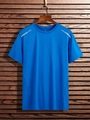 Blaues Herren Ice Silk T-Shirt aus atmungsaktivem Mesh-Gewebe mit Reflexstreifen - L / Blau