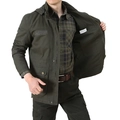 Men's olive green hooded military cargo jacket with multiple pockets and zipper closure - M / Army Green