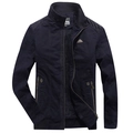 Giacca invernale da uomo blu scuro con fodera in pile e polsini a coste taglia M - M / Blu Nero