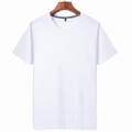 Classic white short sleeve cotton T-shirt with a round neck and casual slim fit style - M / White