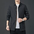 Giacca nera da uomo stile casual workwear con bottoni a pressione e tasca - M / Nero