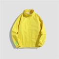 Bright yellow windproof stand collar jacket with zip front and elastic cuffs for men - J6015 Yellow / M