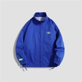 Men's royal blue casual zip-up jacket with Victory logo and sleeve detail - M / Top (Victory Oval Patch Style) / Blue