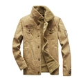Khaki Herren Winter Arbeitsjacke mit schwerem Fleece-Futter und Multi-Pocket-Design - M / Khaki