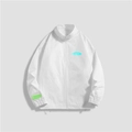 Men's white windbreaker jacket with China badge and zip-up collar in a relaxed fit - M / Tops / White