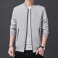 Men's light grey mesh bomber jacket featuring a breathable fabric and black zippers - M / Gray