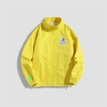 Men's yellow lightweight zip-up jacket with cartoon print and elastic cuffs - M / Tops / Yellow