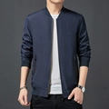 Men's navy blue mesh baseball jacket featuring breathable texture and metallic zipper - M / Cyan