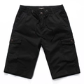 Herren Cargo-Shorts aus schwarzer Baumwolle mit Tunnelzug und praktischen Taschendetails - EU 29 / Schwarz