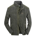 Blouson aviateur matelassé vert olive pour hommes avec col montant et bords-côtes - M / Vert Armée