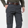 Dunkelgraue Herren Cargo-Hose mit mehreren Taschen und strapazierfähigem Baumwollgewebe - EU 30 / Grau