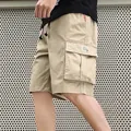 Pantaloncini cargo kaki da uomo con tasche multiple e vita elastica con coulisse - M / 1315 Cachi