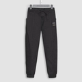 Men's casual black joggers with drawstring elastic waist and side logo branding - M / Black