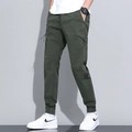 Pantalon de jogging cargo pour hommes vert olive avec cordon et poches latérales - EU 29 / Vert Armée (667)