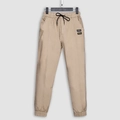 Men's khaki casual joggers with elastic drawstring waist and vertical seam accents - M / Khaki