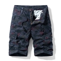 Pantaloncini cargo larghi da uomo con stampa mimetica e coulisse in vita - EU 38 / Blu scuro