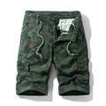Pantaloncini cargo da uomo con motivo mimetico classico e coulisse in vita per l'estate - EU 38 / Verde Militare