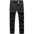 Men's black casual straight-leg chinos featuring breathable cotton fabric and classic design - EU 30 / Black