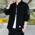 Camisa de trabajo para hombre negra de manga larga en algodón con bolsillos dobles - M / Estilo con Estampado de Doble Bolsillo - Negro (8823)