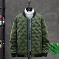 Chaqueta acolchada verde militar para hombre con cuello alto y puños acanalados - M / Verde Militar (Estilo 029)