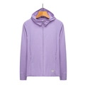 Purple UPF 50+ lightweight sun protection jacket with hood and thumbholes - M / Women's Light Purple