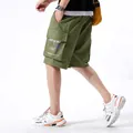 Pantalones cortos cargo para hombre verde militar con bolsillos utilitarios - M / Verde Judía